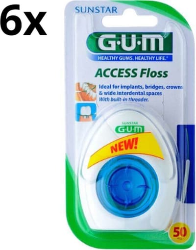 GUM Access Floss Tandzijde - 6 x 50 stuks - Voordeelverpakking