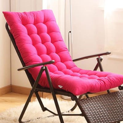 Lange Ligstoel Stoel Meubels Zacht Kussen Verdikt Zitkussen Kussentjes Tuin Lounger Mat Duurzaam Materiaal 125*48*8cm rozerode kleur