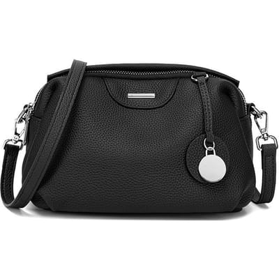 Eerste Laag Koeienhuid Tas Crossbody Tas voor Vrouwen Nieuwe Boston Handtas voor Vrouwen Niche Pendelen Veelzijdige Schoudertas black