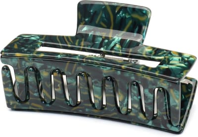 Middelgrote Haarklem voor Dik Haar, Elegante Haarklem Dames - 8x4 cm, Groen