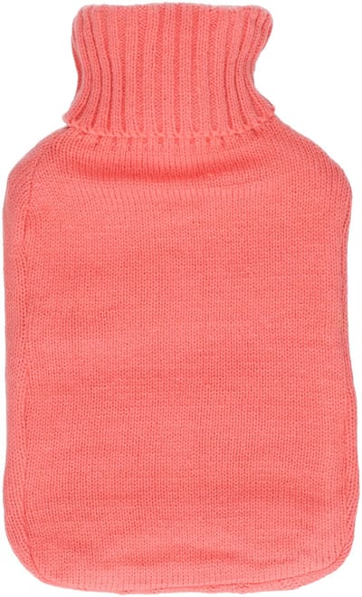 DID Warmwaterkruik met gebreide hoes - roze - 2L - kruiken voor warme voeten/lichaam