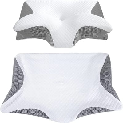 Alyze Anti snurk kussen - Voor iedere slaaphouding - 62 x 37cm - Hoofdkussen - Ergonomisch - Slaap - Vlinder - Kussen - Nekklachten - Memory foam - wit - Alyze