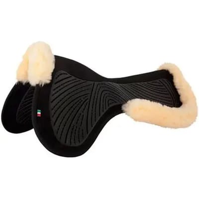 Zadelonderlegger voor paarden met zachte gel van schapenvacht BR Equitation Twin Sided