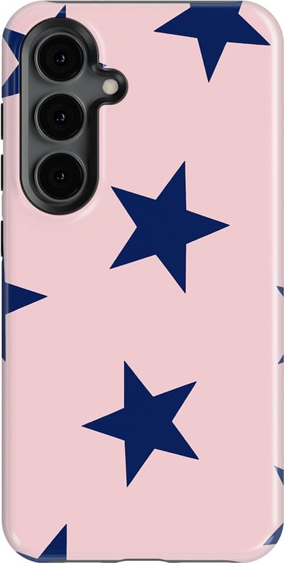 DripCase Hoesje Samsung Galaxy S24 | Sterren Design | Magnetisch Opladen | 2-in-1 Ontwerp | Stars Backcover Midnight Blush