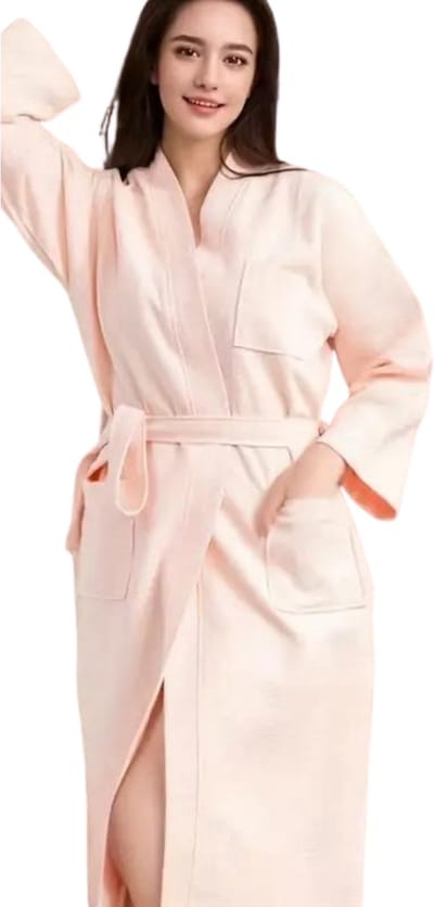 Bovista Badjas Dames - Fleece - Katoen - Badstof - Sauna - Hamam - Wafel - Bathrobe - Duster - Ochtendjas - Spa - Kimono - Roze