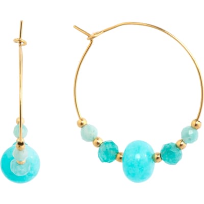 Luxenter Oorbellen met 18-karaats geelgoud afwerking en blauwe jade - Gimra
