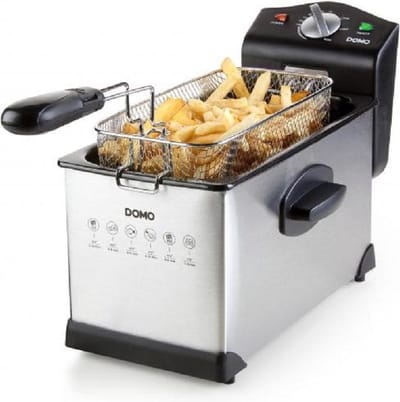DOMO DO514FR Friteuse - 3 Liter - Frituurpan - Koude Zone - Inox - 2000W
