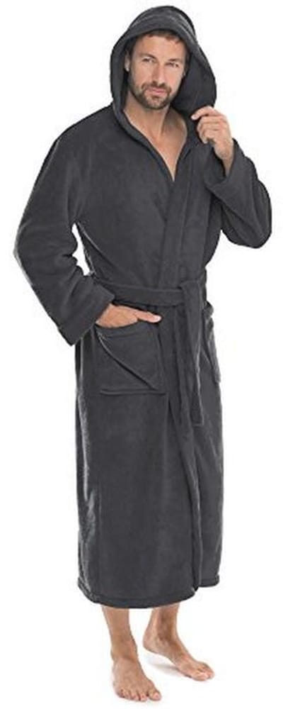 Unisex Badjas Met Capuchon - Koraalfleece, Kuitlang, Microvezel en Twee Zakken