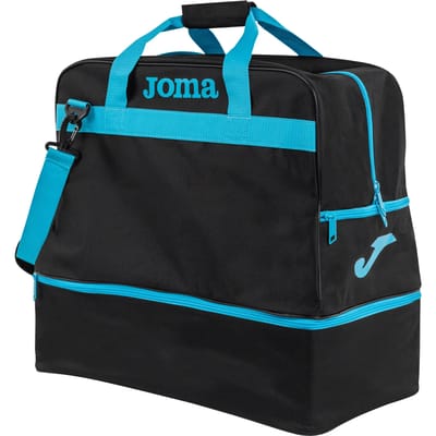 Joma Training III (Large) Sporttas Met Bodemvak - Zwart / Fluor Turquoise | Maat: UNI