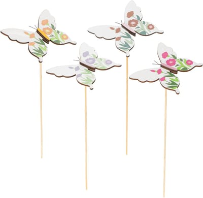 Vlinderdecoratie op stokjes, ideaal als blikvanger in de tuin of bloem