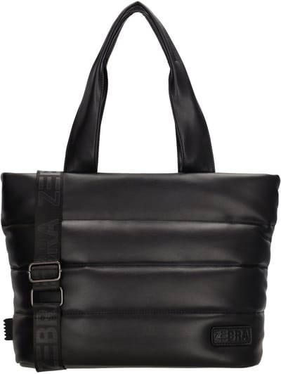 Zebra Trends Evie Shopper - Dames Handtas - Schoudertas - Crossbody Tas - Puffer Look - Verstelbare en Afneembare Band - Meerdere Vakken - Trendy en Compact - Tote Bag - Dames Tas - Zwart