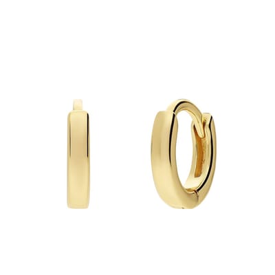 Lucardi Dames Zilveren goldplated oorringen met zirkonia 10mm voor dames - Oorbellen - 925 Zilver - Goudkleurig