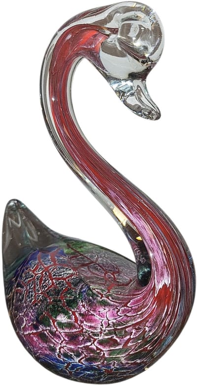 Zwaan - Glas - Glassculptuur - Multicolor - 10x15x6 cm - Kristalglas