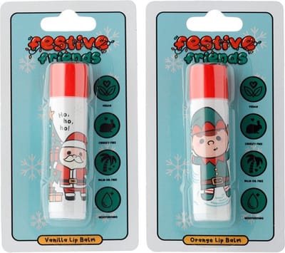 Lippenbalsem Kerst - 2 sticks- 4.5g- Orange & Vanilla flavour