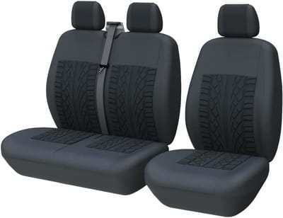 Stoelhoezen voor bestelwagens, universeel, geschikt voor de meeste bestelwagens, vrachtwagens, voorstoelhoezen voor enkele en dubbele autostoelhoezen voor enkele bestuurder en dubbele