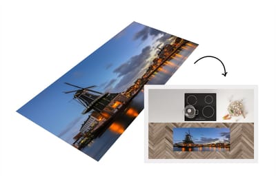 Keukenloper - Loper keuken - Molen - Haarlem - Licht - 120x50 cm - Keukenloper vinyl
