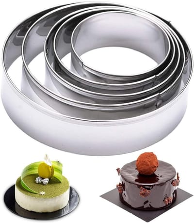 Dailygoods- Uitsteekvormen Ronde - 5 Stuks - Roestvrij Staal - Koekjesvormen - Bakaccessoires - Duurzaam en Eenvoudig Schoon te Maken - Koekjesvormpjes