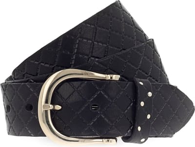 b.belt Leren Riem Liana Gold Belt W80 Black Zwart