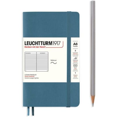 Leuchtturm1917 A6 Pocket Notitieboek ruled Softcover Stone Blue - Notebook - 4004117610929