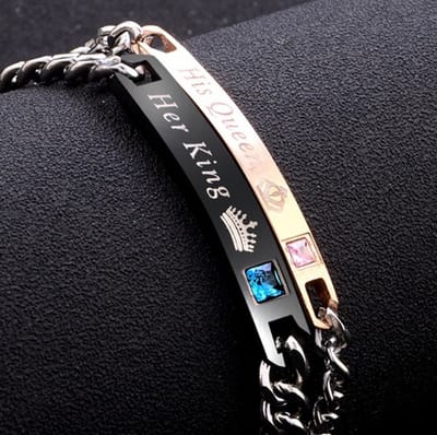His Queen & Her King Armband Set voor Hem en Haar - Romantisch Liefdes Cadeau - Valentijnsdag - Valentijn Cadeautje voor Mannen