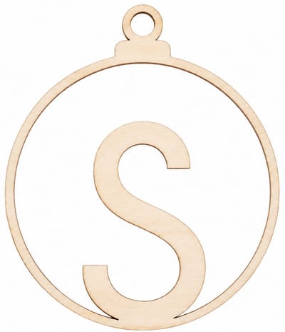 Houten kerstversiering - Wooden Christmas decoration | Letter “S” | 9cm | Licht hout - Natural wood | Kerstbal - Christmas tree bauble - Houten Hangers - Kerstboom - Alfabet - Alphabet - Kerstdecoratie - Naam
