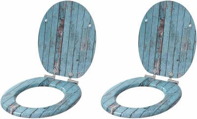 Toiletbril Set - Toiletdeksel - Badkamer Renovatie - Zacht Sluitend Deksel - 44 x 38 cm - Blauw