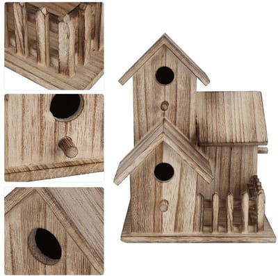 Allecto - Vogelhuisje - Houten Vogelhuis - Decoratief en Functioneel - Bruin - Nestkast voor Tuin en Balkon - Dierbenodigdheden - Geschikt voor Bui...