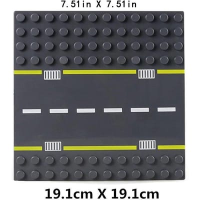 7,51 po * Particules Grosses Points Ville Route Rue Plaque de Base Ligne Droite Courbe Blocs de Construction Briques Plaque de Base Jouets pour Enfants