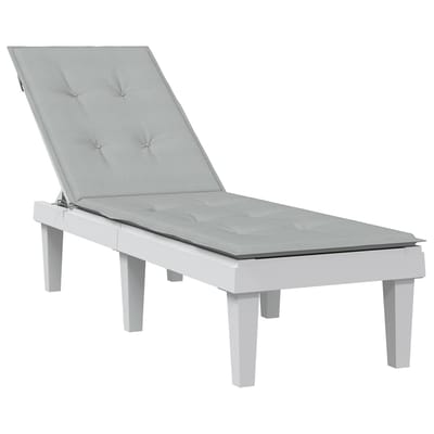 vidaXL - Terrasstoelkussen - (75+105)x50x3 - cm - stof - gemêleerd - lichtgrijs