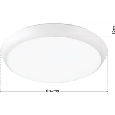 ORION Maggy LED plafondlamp, Ø 25 cm, wit, CCT, IP65, decoratieve ringen
