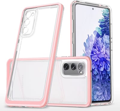 Bumper case Hoesje Geschikt Voor Samsung Galaxy S21 FE hoesje shockproof - Rose Goud / Transparant