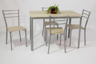 Tafelset Arena, 4 stoelen - eik decor