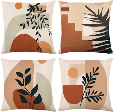 Cushion Covers 45 x 45cm - 4 Modern Decorative Pillowcases for Sofa, Bedroom and Outdoor - ShopVlot