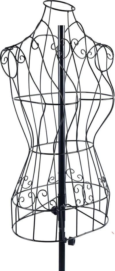 Tumex - Paspop - Mannequin - Vrouwelijk Bovenlichaam - IJzerdraad - Voor Kledingweergave - Verstelbare Hoogte 140-170 cm - Zwart