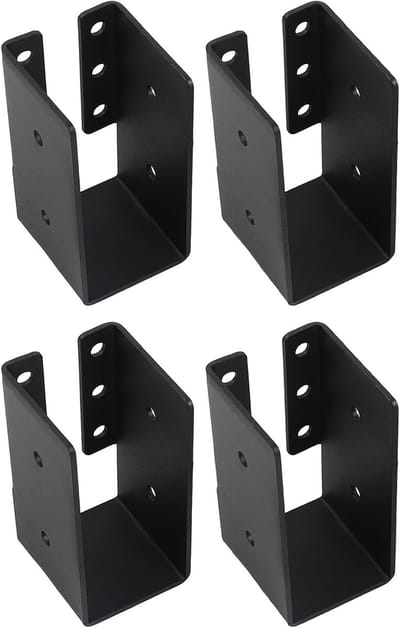 Balkenhouder Set - Houten Connectoren - Constructie Versterken - Weerbestendige Constructie - 51 x 45 x 93 cm - Zwart
