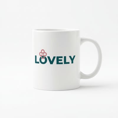 Lovely Minimalistische Mok – Elegant Woord Design Koffiemok – Stijlvol Cadeau – 330 ml