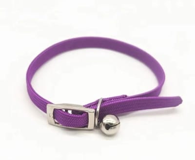Elastische kattenband met belletje Paars | Veilig anti-verstikking | Verstelbaar kitten tot volwassen | Comfortabel | Vogelvriendelijk