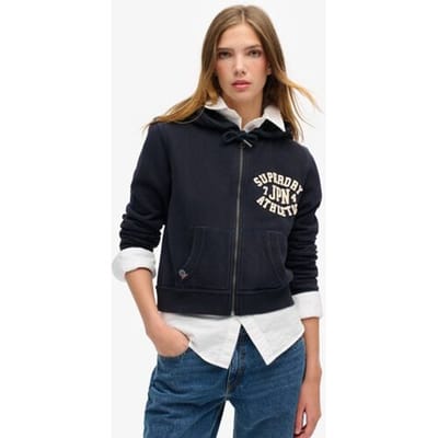 Korte en casual zip-up hoodie voor dames Superdry Athletic Essentials