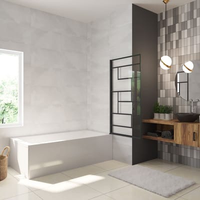 80x140cm Badscherm Badwanden Badwand draaibaar,6 mm nano helder veiligheidsglas-mat zwart profiel