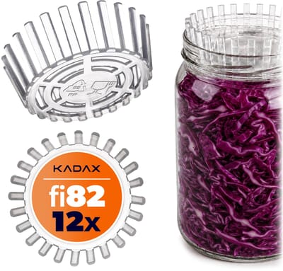 KADAX fermentatiegewichten – set van 12 | Gistingshulp van 82 mm voor TO82-inmaakpotten | Fermentatie-inzetstuk voor zuurkool, kimchi en augurken