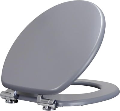 Toiletbril MDF - Toiletdeksel - Badkamer Upgrade - Softclose Mechanisme - 43.5 x 37.5 cm - Grijs