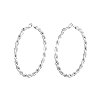 Jomide Oorringen Rond - Zilverkleurig - 6 cm - 2