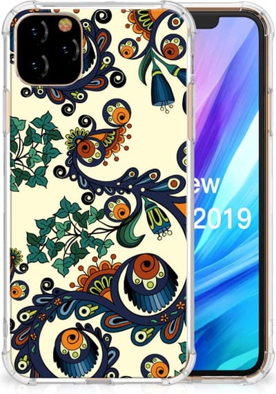Back Cover voor Anti Shock Case Apple iPhone 11 Pro Max Barok Flower