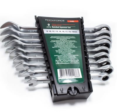 Rockforce Ringsleutelset 8-19 mm met Ratel - CrV Staal