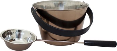 Emendo Sauna set emmer en lepel staal / Smoke grey