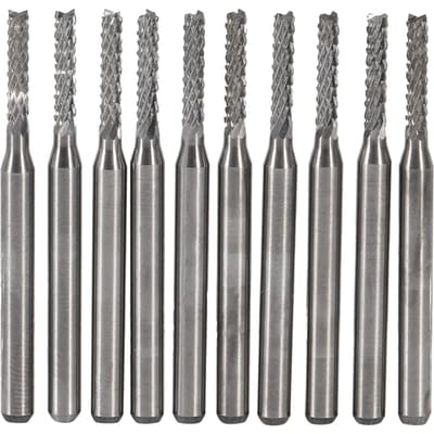 10pcs Fraise en Carbure Cémenté 2mm Mèches de Gravure Mèches à Sculpter SMT CNC Coupeur PCB