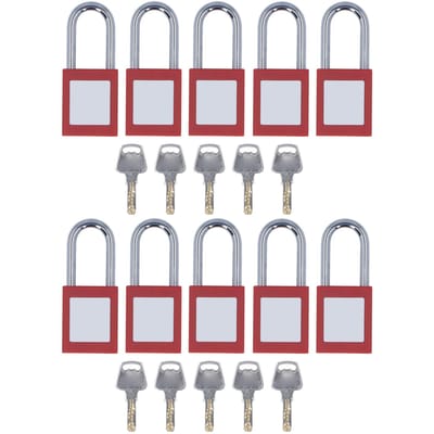 10 stuks Lockout Tagout Kabel Lock Verchroomd Herbruikbaar Eendelig Behuizing Elektrische Lockout Hangslot gray