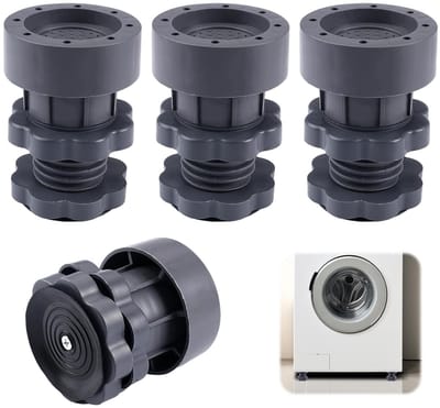 Verstelbare Antivibratie Voeten voor Wasmachines en Droogtrommels - Hoogte 10-12cm, Set van 4 Stuks, Ideaal voor Meubels en Koelkasten