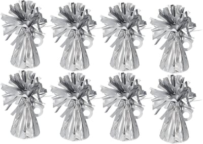 Folat Ballon gewichtjes - 8x - mat zilver - 170 gram - helium ballontrosjes