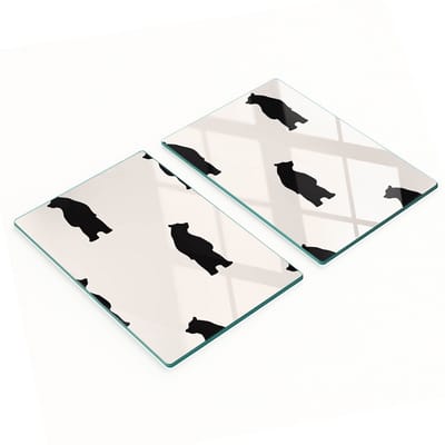 Multifunctionele decoratieve glazen keukenplanken met berenmotief, 2x40x52 cm